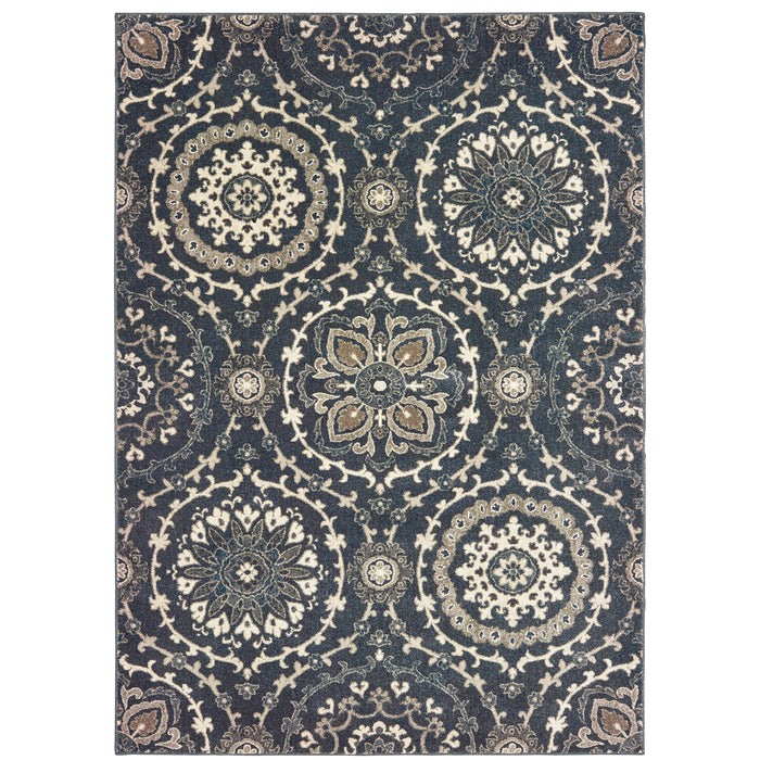 Oriental Weavers Richmond 008E3 Navy/ Ivory 6'7"" x 9'6"" Indoor Area Rug R008E3200290ST