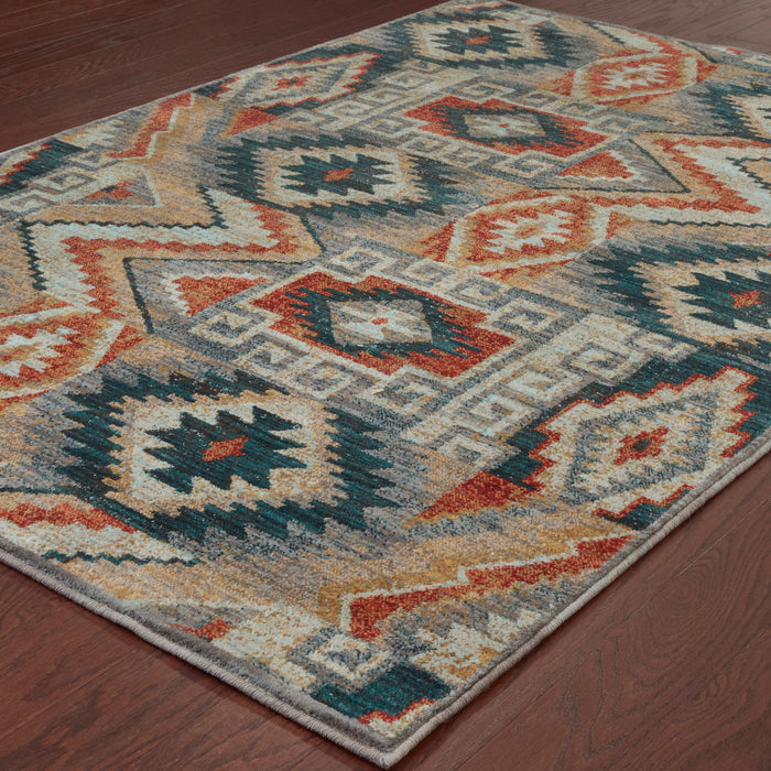 Oriental Weavers Sedona 5937D Blue/ Multi 9'10"" x 12'10"" Indoor Area Rug S5937D300390ST