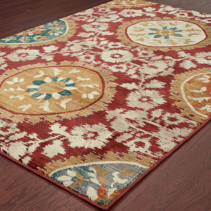 Oriental Weavers Sedona 6366A Red/ Gold 6'7"" x 9'6"" Indoor Area Rug S6366A200290ST