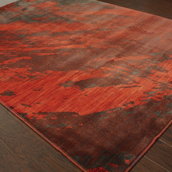 Oriental Weavers Sedona 6367B Red/ Grey 7'10"" x 10'10"" Indoor Area Rug S6367B240330ST