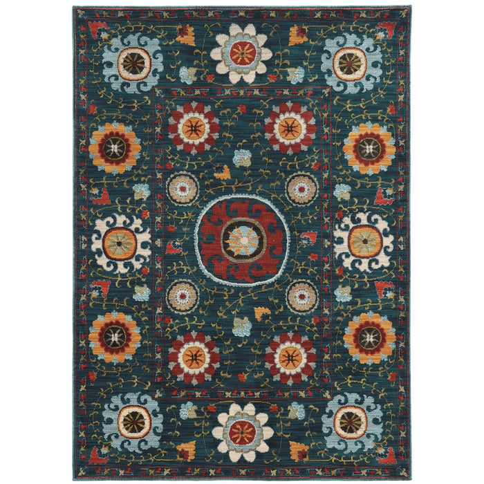 Oriental Weavers Sedona 6408B Blue/ Multi 9'10"" x 12'10"" Indoor Area Rug S6408B300390ST