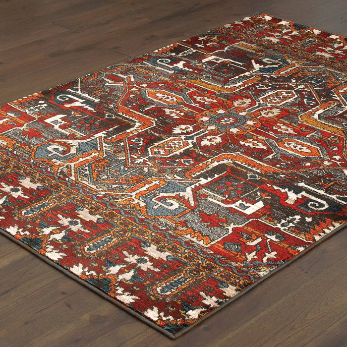 Oriental Weavers Sedona 9575A Red/ Orange 7'10"" x 10'10"" Indoor Area Rug S9575A240330ST