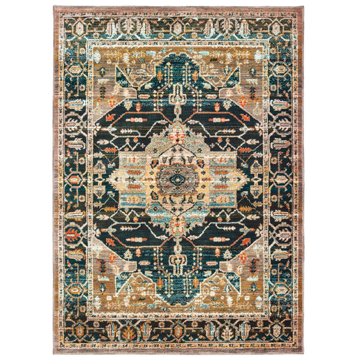 Oriental Weavers Sedona 9592B Blue/ Gold 9'10"" x 12'10"" Indoor Area Rug S9592B300390ST