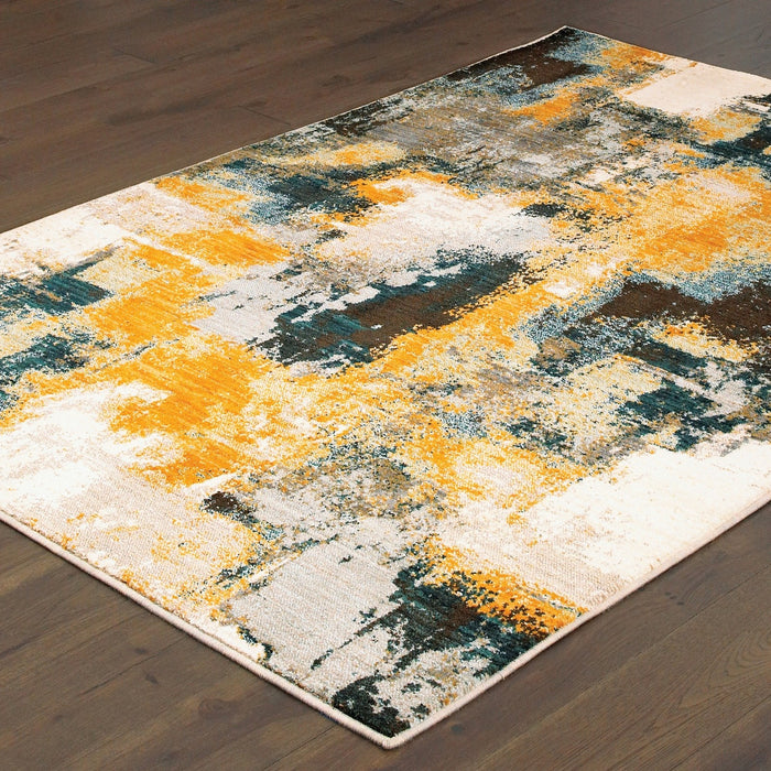 Oriental Weavers Sedona 9593A Blue/ Gold 6'7"" x 9'6"" Indoor Area Rug S9593A200290ST