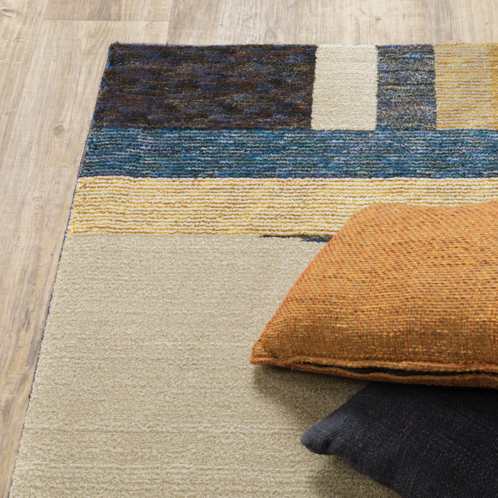 Oriental Weavers Strada STR01 Gold/ Blue 8'6"" x 11'7"" Indoor Area Rug SSTR01260370ST