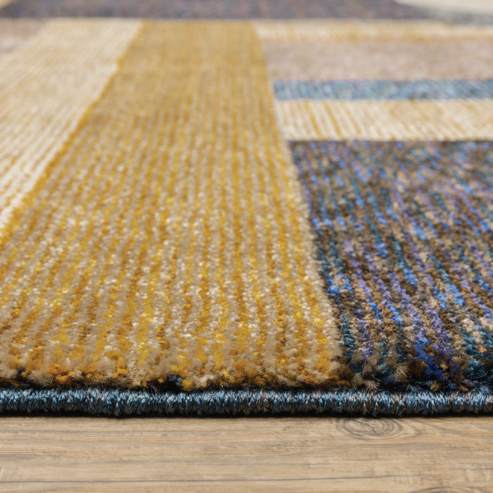 Oriental Weavers Strada STR01 Gold/ Blue 8'6"" x 11'7"" Indoor Area Rug SSTR01260370ST