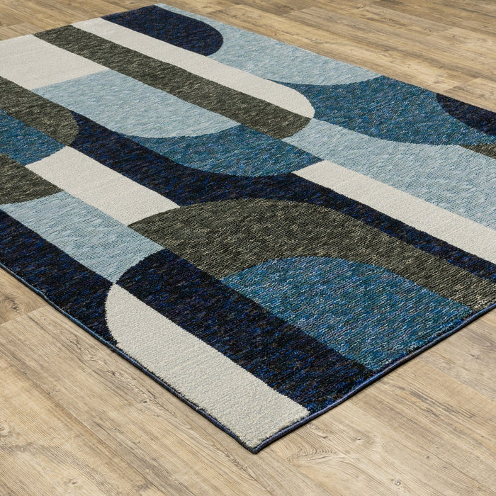 Oriental Weavers Strada STR03 Blue/ Grey 7'10"" x 10'10"" Indoor Area Rug SSTR03240343ST