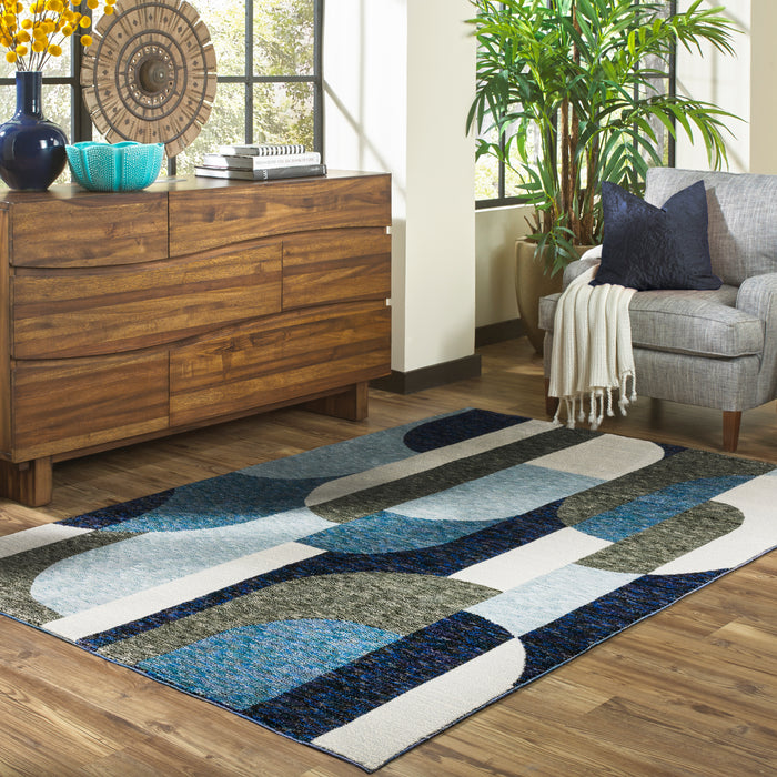 Oriental Weavers Strada STR03 Blue/ Grey 8'6"" x 11'7"" Indoor Area Rug SSTR03260370ST