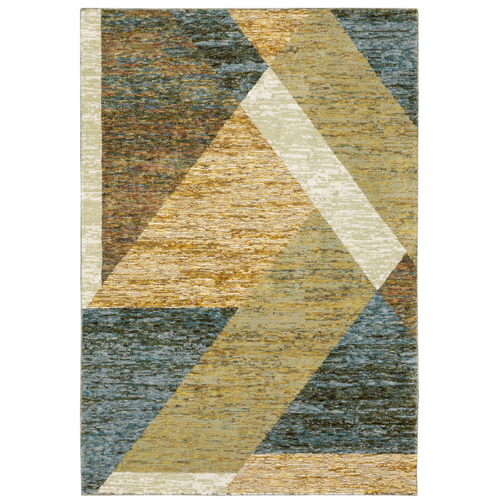 Oriental Weavers Strada STR09 Gold/ Blue 7'10"" x 10'10"" Indoor Area Rug SSTR09240343ST