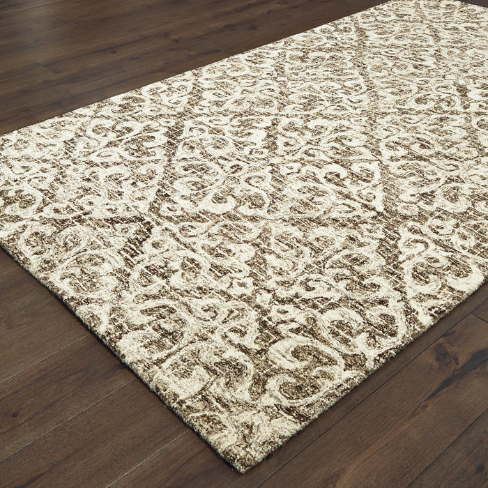 Oriental Weavers Tallavera 55607 Brown/ Ivory 8' x 10' Indoor Area Rug T55607244305ST