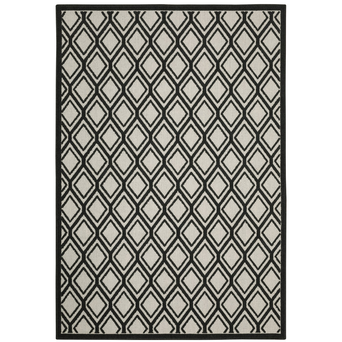 Oriental Weavers Torrey 4151G Light Grey/ Black 9'10"" x 12'10"" Indoor/Outdoor Area Rug T4151G300390ST