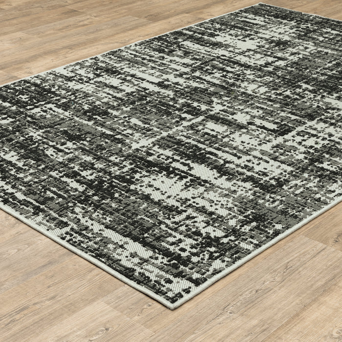 Oriental Weavers Torrey 531W1 Black/ Light Grey 9'10"" x 12'10"" Indoor/Outdoor Area Rug T531W1300390ST