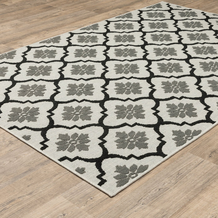 Oriental Weavers Torrey 5562E Light Grey/ Black 9'10"" x 12'10"" Indoor/Outdoor Area Rug T5562E300390ST