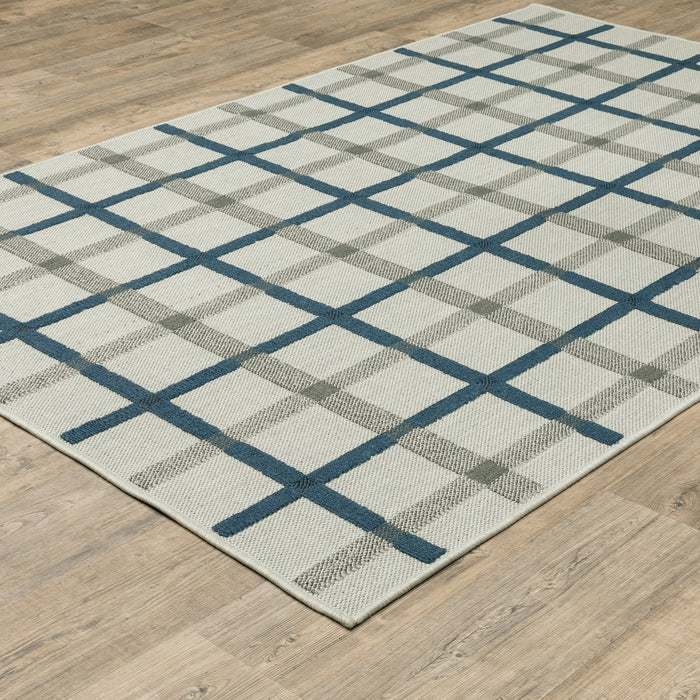 Oriental Weavers Torrey 7150H Light Grey/ Blue 9'10"" x 12'10"" Indoor/Outdoor Area Rug T7150H300390ST