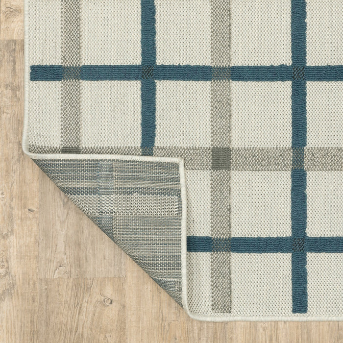 Oriental Weavers Torrey 7150H Light Grey/ Blue 9'10"" x 12'10"" Indoor/Outdoor Area Rug T7150H300390ST