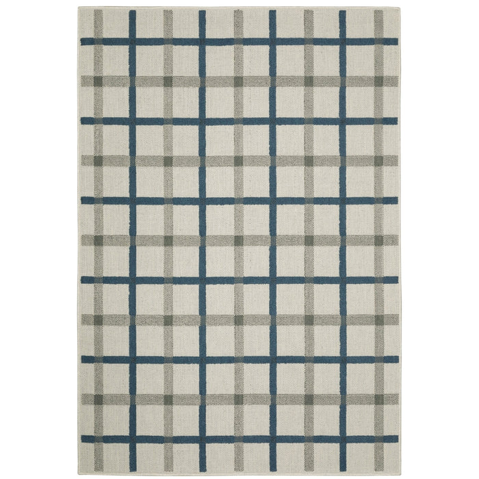 Oriental Weavers Torrey 7150H Light Grey/ Blue 9'10"" x 12'10"" Indoor/Outdoor Area Rug T7150H300390ST