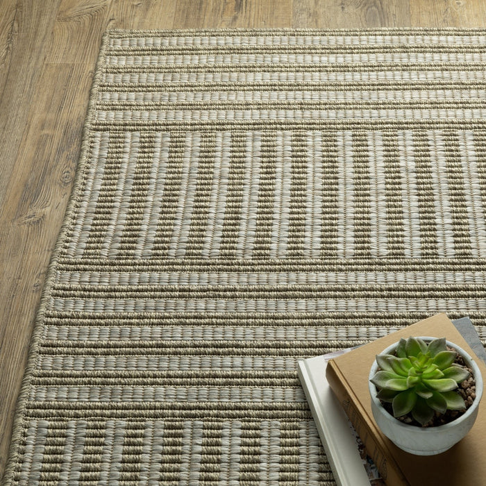 Oriental Weavers Tortuga TR02A Tan/Light Brown 9'10"" x 12'10"" Indoor Area Rug TTR02A300390ST