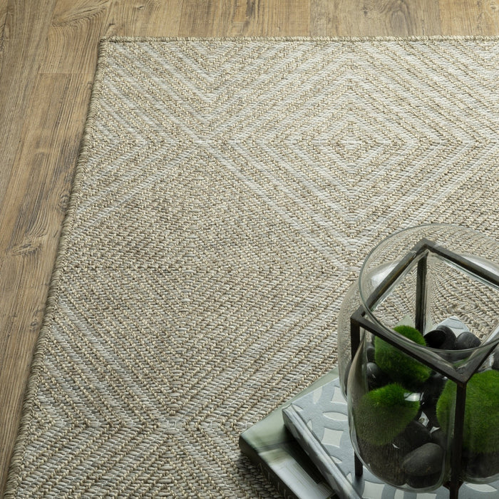 Oriental Weavers Tortuga TR05A Beige/ Beige 9'10"" x 12'10"" Indoor Area Rug TTR05A300390ST