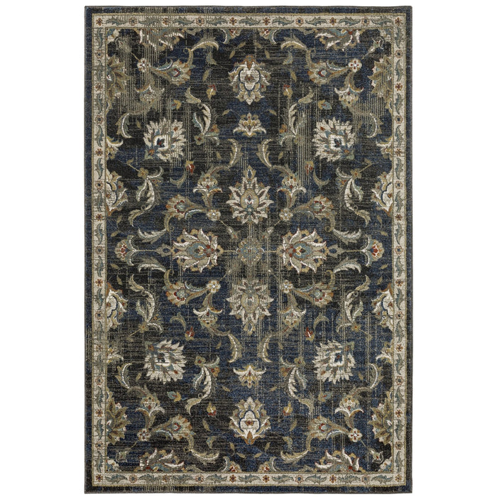 Oriental Weavers Venice 4333B Charcoal/ Blue 9'10"" x 12'10"" Indoor Area Rug V4333B300390ST
