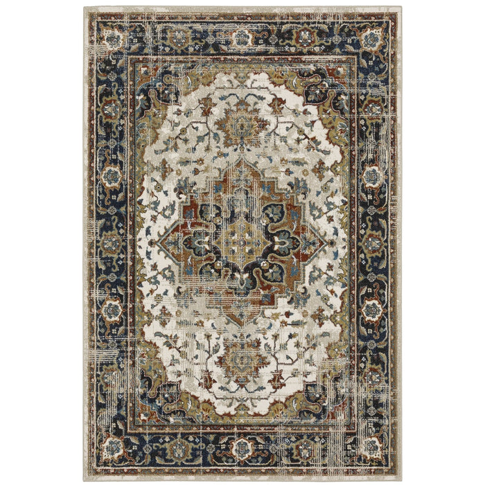 Oriental Weavers Venice 054X8 Beige/ Blue 7'10"" x 10' Indoor Area Rug V054X8240305ST