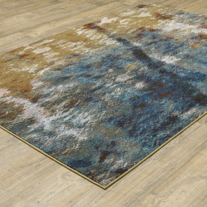 Oriental Weavers Venice 8123X Blue/ Gold 7'10"" x 10' Indoor Area Rug V8123X240305ST