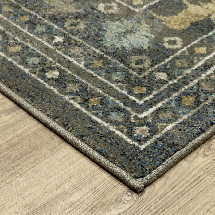 Oriental Weavers Venice 095E8 Blue/ Gold 9'10"" x 12'10"" Indoor Area Rug V095E8300390ST