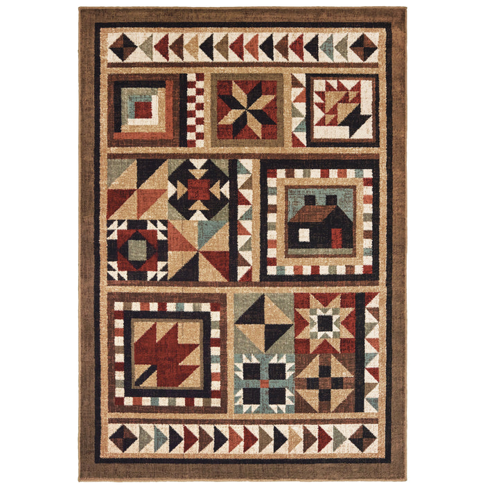 Oriental Weavers Woodlands 9596A Brown/ Multi 9'10"" x 12'10"" Indoor Area Rug W9596A300390ST