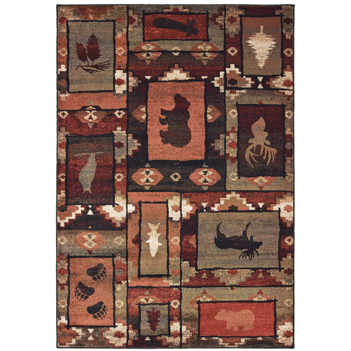 Oriental Weavers Woodlands 9601D Brown/ Rust 9'10"" x 12'10"" Indoor Area Rug W9601D300390ST
