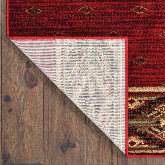 Oriental Weavers Woodlands 9652C Red/ Gold 9'10"" x 12'10"" Indoor Area Rug W9652C300390ST