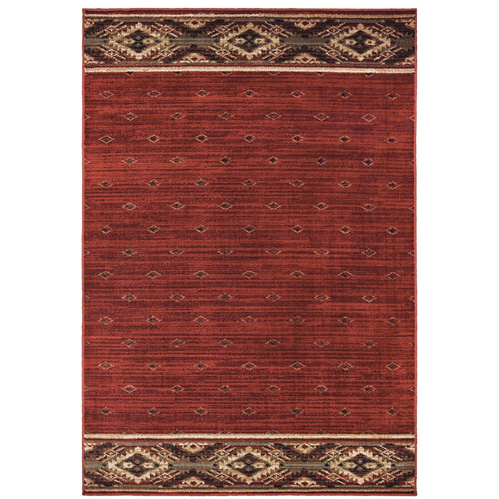 Oriental Weavers Woodlands 9652C Red/ Gold 9'10"" x 12'10"" Indoor Area Rug W9652C300390ST