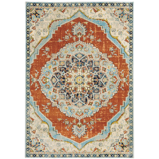 Oriental Weavers Xanadu 1332Q Orange/ Blue 6'7"" x 9'6"" Indoor Area Rug X1332Q2200290ST