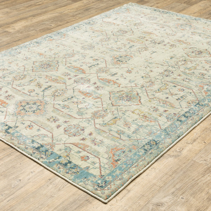 Oriental Weavers Xanadu 047H6 Beige/ Blue 6'7"" x 9'6"" Indoor Area Rug X047H6200290ST