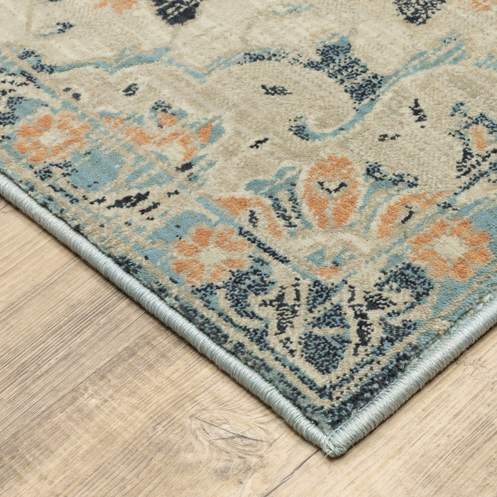 Oriental Weavers Xanadu 532L6 Blue/ Orange 7'10"" x 10'10"" Indoor Area Rug X532L6240330ST