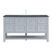 Breckenridge 60" Single Vanity, Smokey Celadon, w/ 3 CM Carrara Marble Top