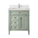 Brittany 30" Single Vanity, Sage Green, w/ Single Hole 3 CM White Zeus Silestone Top & Backsplash