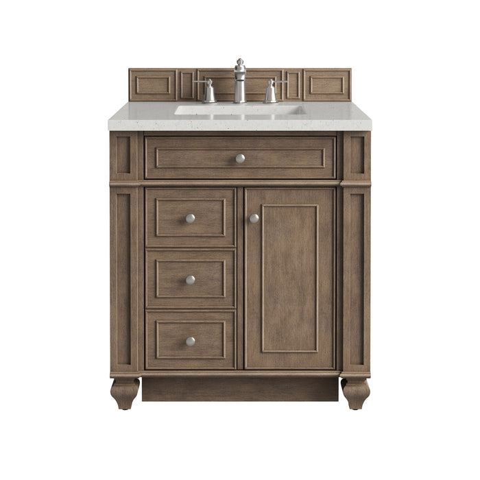 Bristol 30" Single Vanity, Whitewashed Walnut w/ 3 CM Lime Delight Silestone Top
