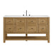 Breckenridge 60" Single Vanity, Light Natural Oak, w/ 3 CM Lime Delight Quartz Top