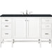 Addison 60" Single Vanity, Glossy White w/ 3 CM Charcoal Soapstone Silestone Top