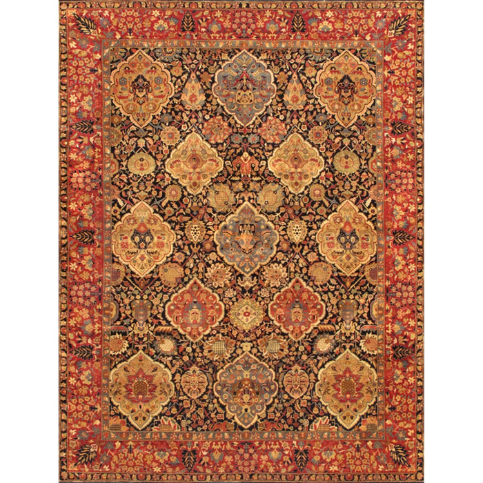 Pasargad Home Azerbaijan Collection Hand-Knotted Lamb's Wool Area Rug- 9'11" X 13' 5", Navy P-LAVAR 10X13