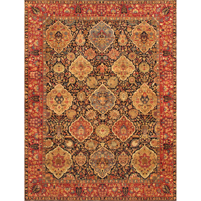 Pasargad Home Azerbaijan Collection Hand-Knotted Lamb's Wool Area Rug-12' 1" X 14'11", Navy P-LAVAR-B 12X15