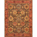 Pasargad Home Azerbaijan Collection Hand-Knotted Wool Area Rug- 6' 1" X 9' 0", Navy P-LAVAR 6X9