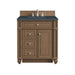 Bristol 30" Single Vanity, Saddle Brown w/ 3 CM Charcoal Soapstone Silestone Top