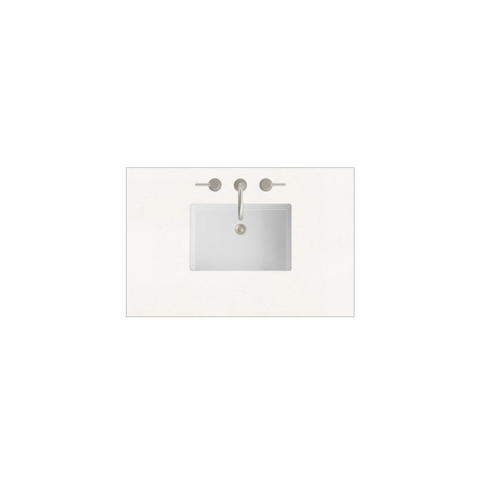 36" Single Top, 3 CM White Zeus Silestone w/ Sink