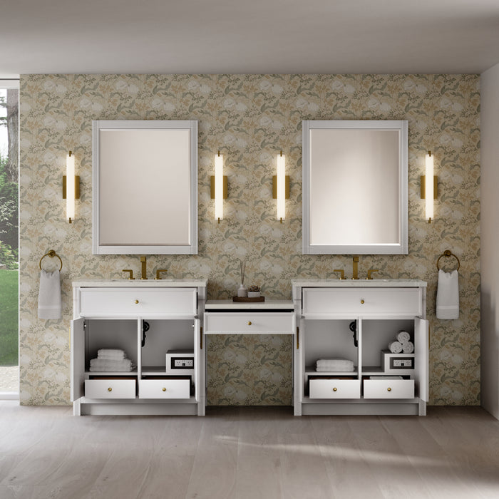 James Martin Vanities Bellshire 96" Dual Vanity Set with 24" Make-Up Counter