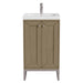 Chianti 20" Single Vanity, Walnut Whisper, Brushed Nickel, w/ White Glossy Composite Stone Top
