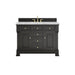 Brookfield 48" Single Vanity, Black Onyx w/3 CM Carrara White Marble Top