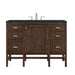 Addison 48" Single Vanity, Mid-Century Acacia w/ 3 CM Charcoal Soapstone Silestone Top
