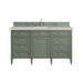 Brittany 60" Single Vanity, Saddle Brown w/ 3 CM Parisien Bleu Silestone Top w/FreePower Wireless Charger