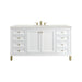 Chicago 60" Single Vanity, Glossy White, w/ 3 CM Lime Delight Silestone® Top