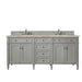 Brittany 72" Double Vanity, Urban Gray w/ Single Hole 3 CM White Zeus Silestone Top & Backsplash